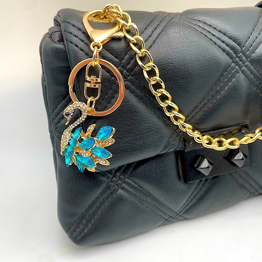 BLUE SWAN | Rhinestone Bag Charm | Keychain (Brand New!) ✨